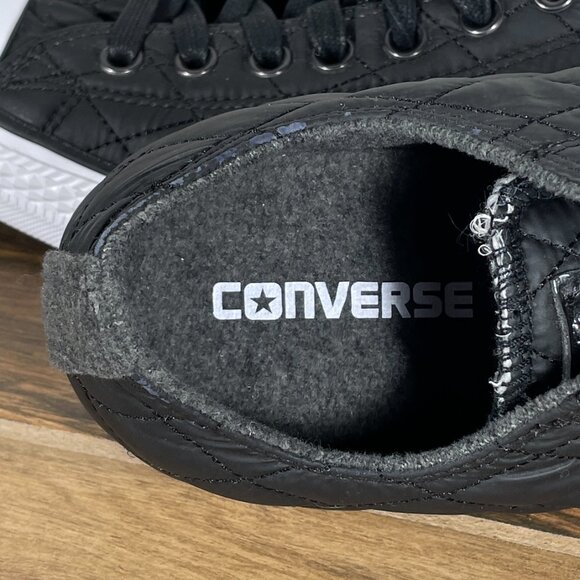 Converse Chuck Taylor All Star OX Womens Size 11.5 Shoes Black Quilted Sneaker - Picture 11 of 13